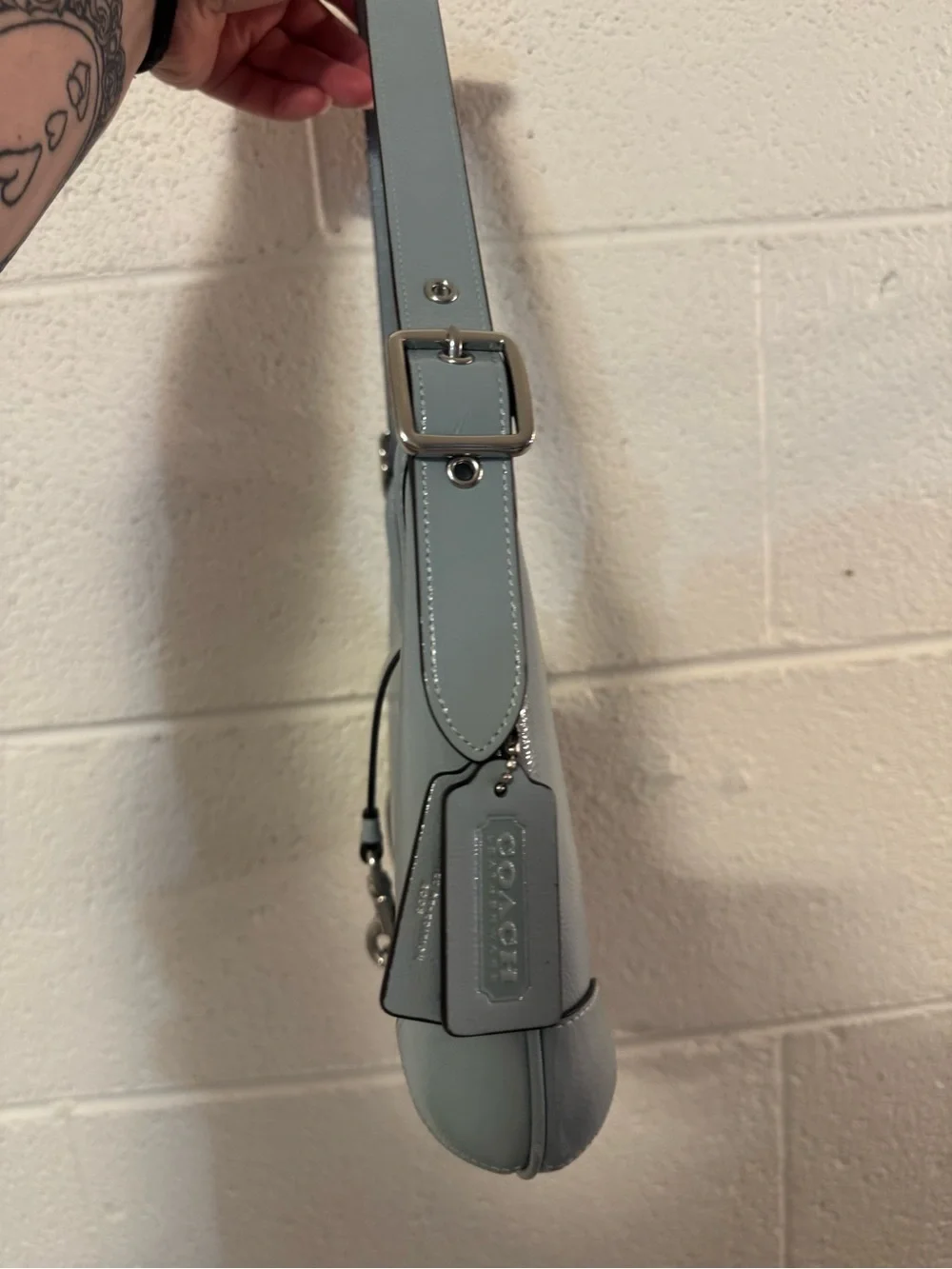 Coach light blue hamptons hobo bag